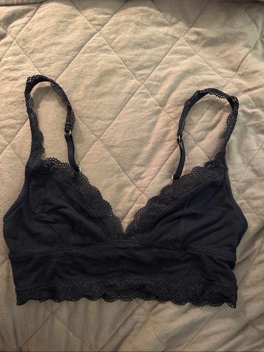 Gilly Hicks Navy Lace-Trim Bralette - Women Intimates & Sleepwear Size Small